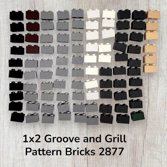 LEGO Grooves Masonry 1x2 1x4 Curved Slopes 15068 2877 98283 56734 Bulk Lot - Picture 2 of 11